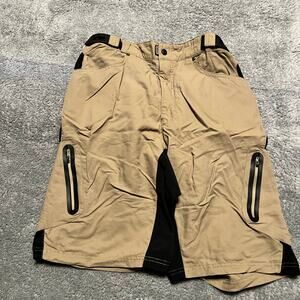 Zoic Shorts Mens XL Tan Cargo Cycling MTB Adjustable Waist